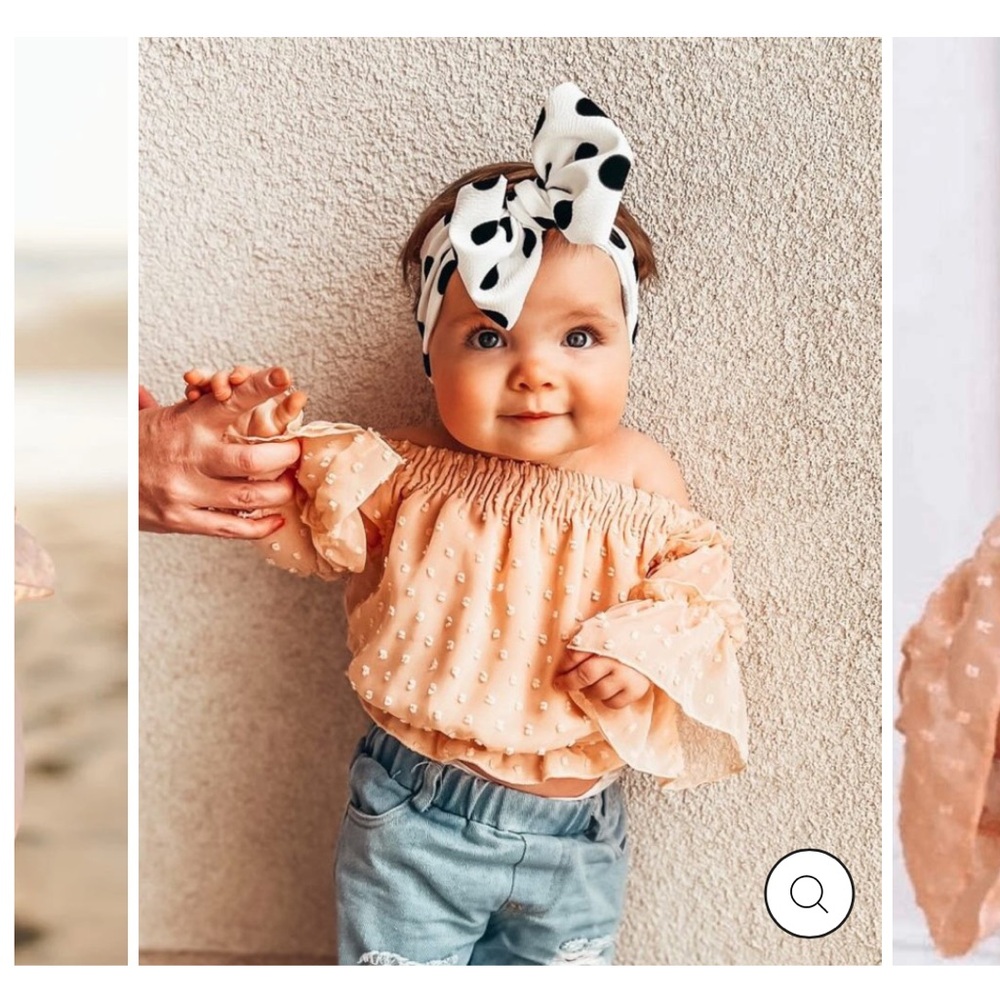 AVANNA OFF-THE-SHOULDER DOT TOP - PRETTY 'N PEACH TODDLER 3T